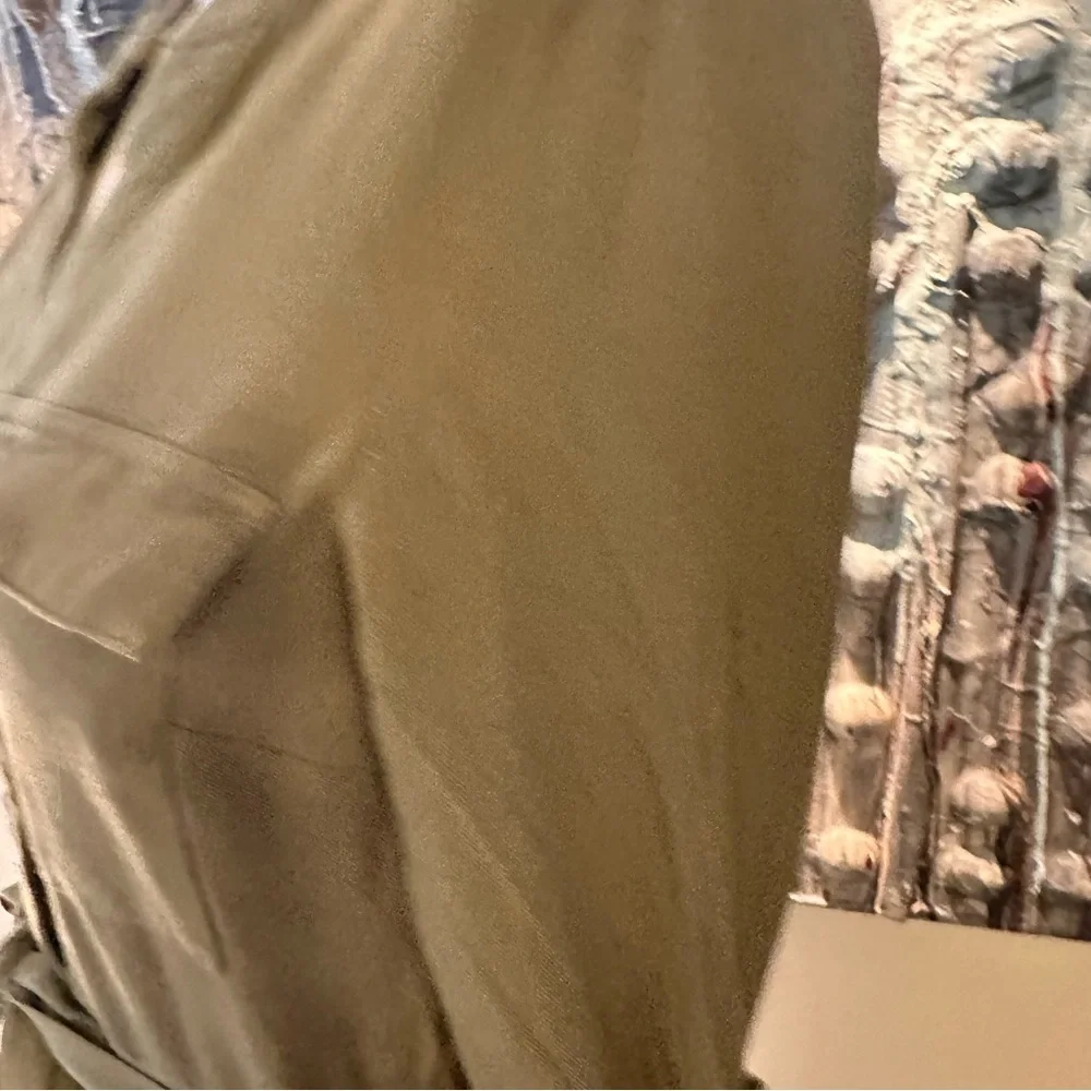 ⭐️ Guess XS Olive Rayon High-Low Shirt Dress *belt loops need repair - Picture 11 of 15